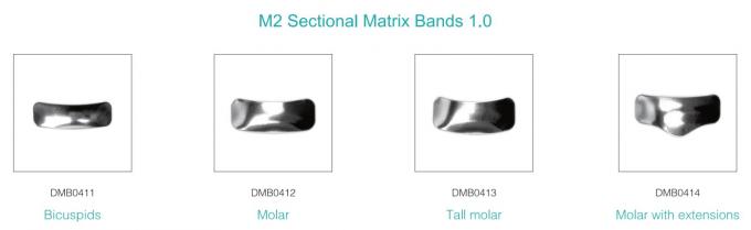 Dental Sectional Matrix System F2 Autoclavable includes Sectional Matrix Bands M2 + Resin Clamping Ring R3 0