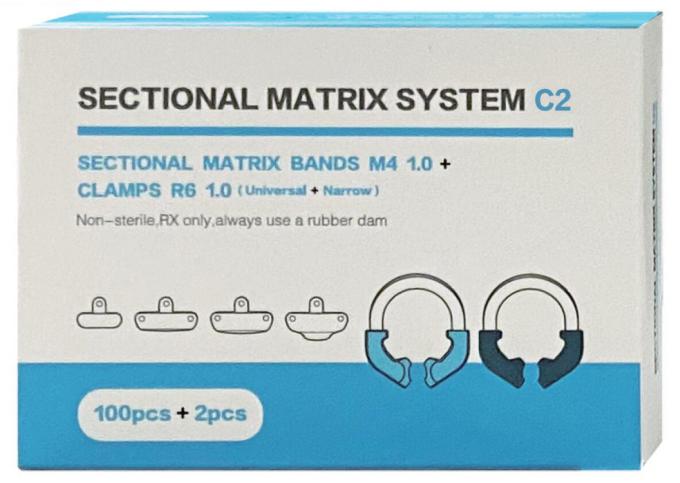 Dental Sectional Matrix System C2 Autoclavable includes Sectional Matrix Bands M4 + Clamps R6 0