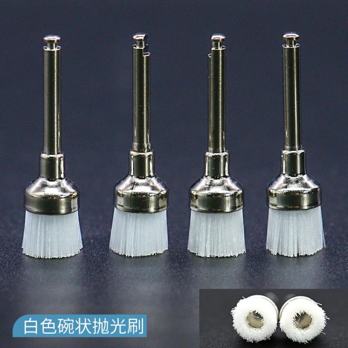 Dental Prophy Cup Shape Brush For Polishing Teeth White Soft Nylon Latch Style 1