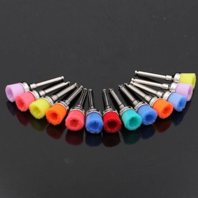 OEM Dental Cleaning Prophy Brush Cup Shape Soft Colorful Nylon Latch Style Handle 1