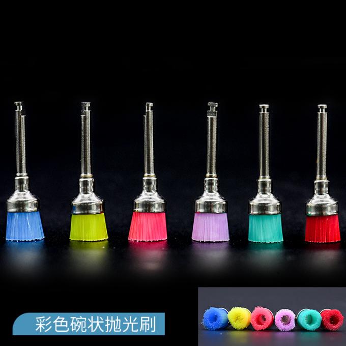 OEM Dental Cleaning Prophy Brush Cup Shape Soft Colorful Nylon Latch Style Handle 2