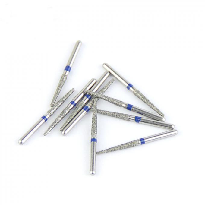 TF Series Flat Cone Taper Head Dental FG Diamond Bur Grinding Tools With Electroplated SS Handle 0