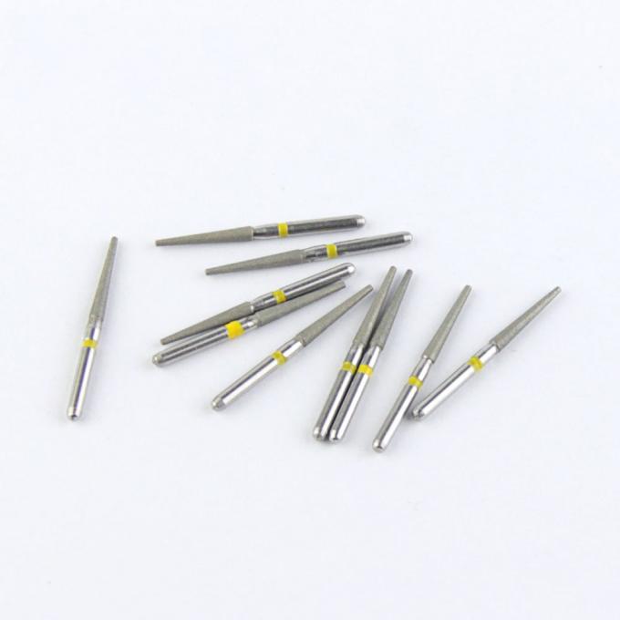 TF Series Flat Cone Taper Head Dental FG Diamond Bur Grinding Tools With Electroplated SS Handle 1