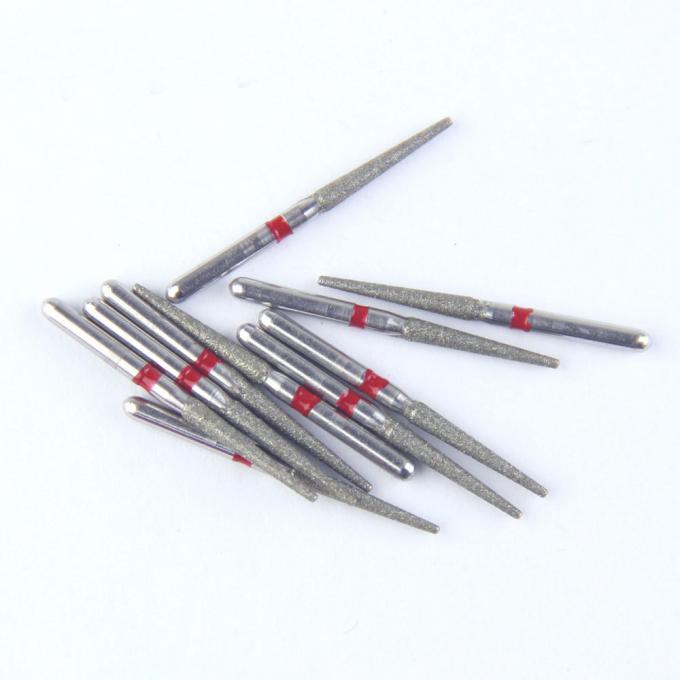 TF Series Flat Cone Taper Head Dental FG Diamond Bur Grinding Tools With Electroplated SS Handle 2