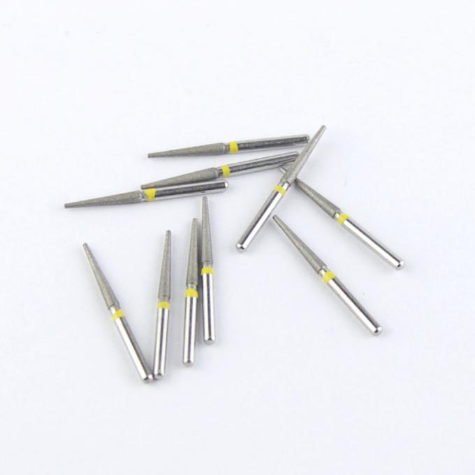 TF Series Flat Cone Taper Head Dental FG Diamond Bur Grinding Tools With Electroplated SS Handle 4