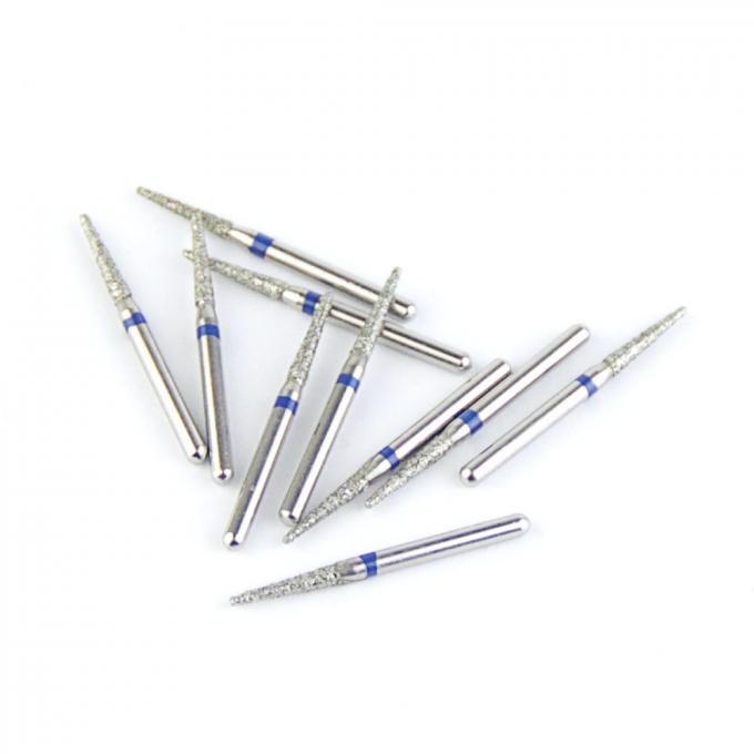 TF Series Flat Cone Taper Head Dental FG Diamond Bur Grinding Tools With Electroplated SS Handle 5