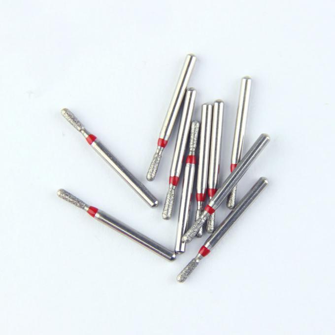 Teeth Cutting Fg Diamond Burs With Electroplated Diamond Grits SS Handle EX Series Pear Shape Head 4