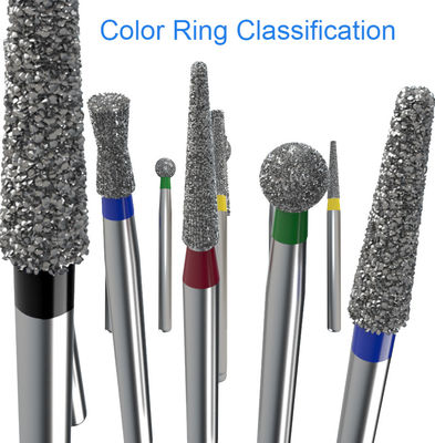 TF Series Flat Cone Taper Head Dental FG Diamond Bur Grinding Tools With Electroplated SS Handle