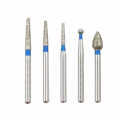 TF Series Flat Cone Taper Head Dental FG Diamond Bur Grinding Tools With Electroplated SS Handle