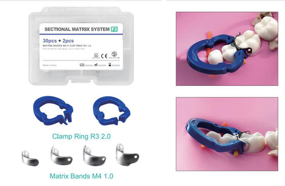 ZT Dental Sectional Matrix System Bands F3 Autoclavable M4 2pcs Clip Ring