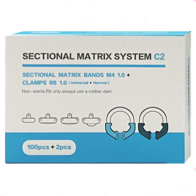Dental Sectional Matrix System C2 Autoclavable includes Sectional Matrix Bands M4 + Clamps R6